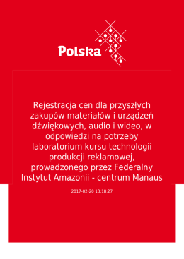 Rejestracja cen dla przyszłych zakupów materiałów i urządzeń