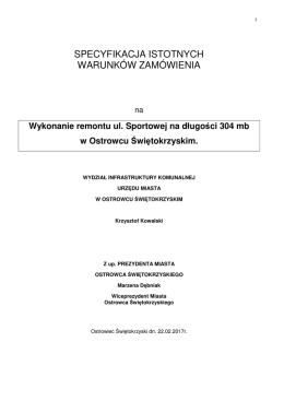 specyfikacja istotnych warunk&oacute;w zam&oacute;wienia