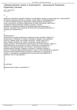Bezpieczeństwo wodne w budynkach