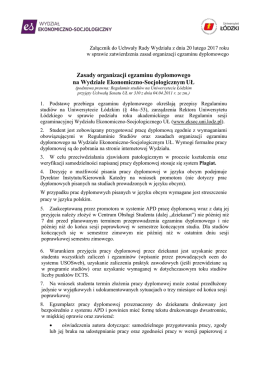 Zasady organizacji egzaminu dyplomowego