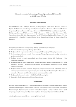Sprawozdanie Rady Nadzorczej
