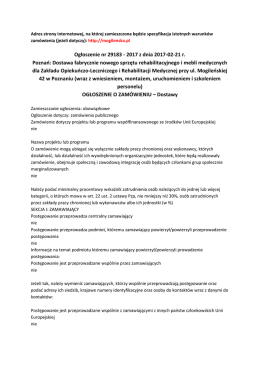 ogłoszenie o zamówieniu