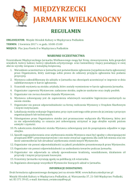 międzyrzecki jarmark wielkanocny regulamin