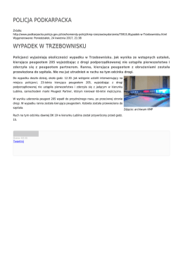 POLICJA PODKARPACKA WYPADEK W TRZEBOWNISKU