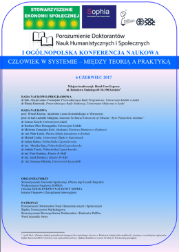 i og&oacute;lnopolska konferencja naukowa człowiek w systemie &ndash; między