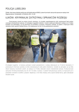policja lubelska łuków: kryminalni zatrzymali sprawców rozboju