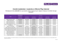 Plik do pobrania Cennik modemów i routerów w Ofercie Play Internet