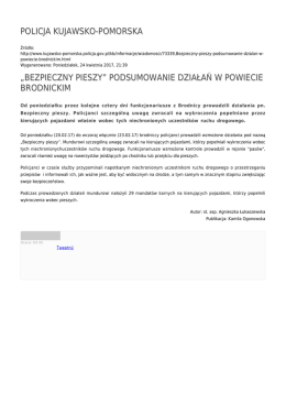 &bdquo;bezpieczny pieszy&rdquo; podsumowanie działań w powiecie brodnickim