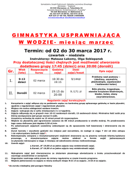 Informacje i harmonogram kliknij TUTAJ