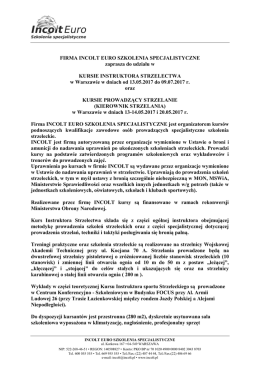 oferta: kurs instruktor sportu strzeleckiego, kurs