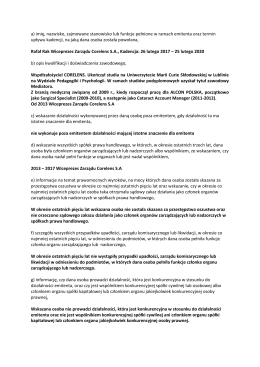 a) imię, nazwisko, zajmowane stanowisko lub funkcje pełnione w