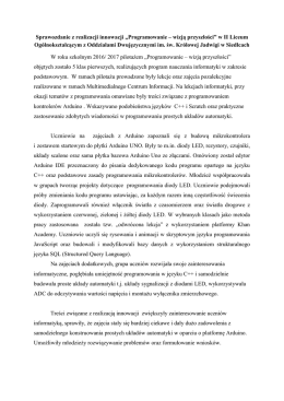 Sprawozdanie z realizacji innowacji