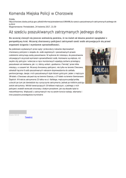 Generuj PDF - Komenda Miejska Policji w Chorzowie