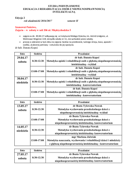 terminy zajęć ed. 2