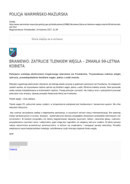 zatrucie tlenkiem węgla &ndash; zmarła 99-letnia kobieta
