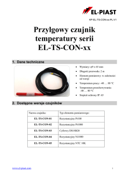 Przylgowy czujnik temperatury serii EL-TS-CON-xx - EL