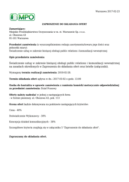 Świadczenie usług w zakresie bieżącej obsługi