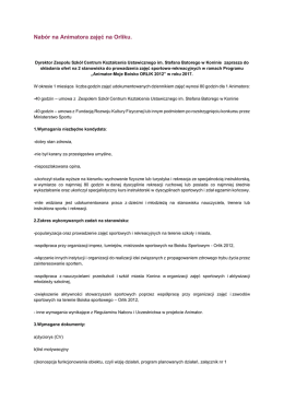 Nabór na Animatora zajęć na Orliku.