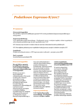 Podatkowe Espresso 8/2017