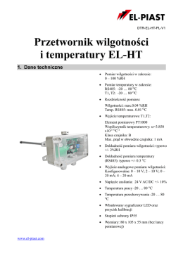 Przetwornik wilgotności i temperatury EL-HT - EL