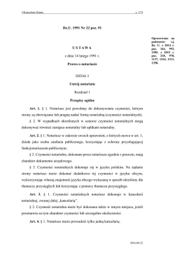 Prawo o notariacie - Internetowy System Aktów Prawnych