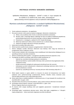 specyfikacja istotnych warunk&oacute;w zam&oacute;wienia