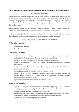 Ćw. 2 Ilościowe oznaczanie siarczan&oacute;w w wodzie metodą