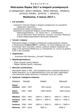 Mistrzostwa Śląska w biegach przełajowych 4.03.2017 Mysłowice