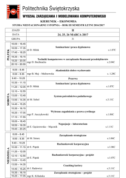 KIERUNEK – ZARZĄDZANIE I INŻYNIERIA PRODUKCJI
