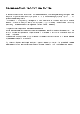 Karnawałowa zabawa na lodzie