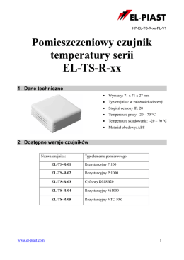 Pomieszczeniowy czujnik temperatury serii EL-TS-R-xx - EL