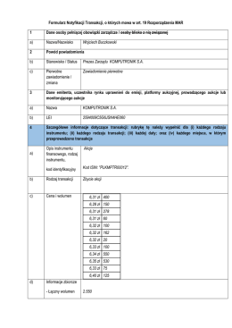Formularz notyfikacji transakcji - Wojciech Buczkowski
