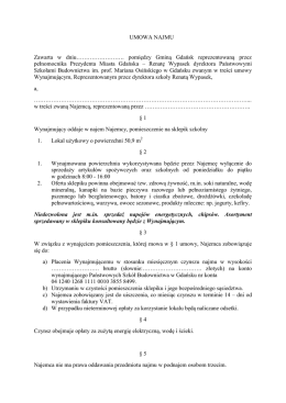 umowa najmu - Państwowe Szkoły Budownictwa