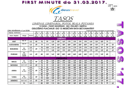 TASOS cenovnik od 49