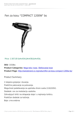 Fen za kosu "COMPACT 1200W" bs