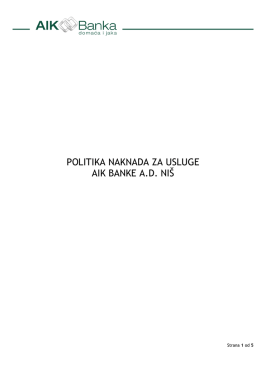 Krediti - AIK BANKA