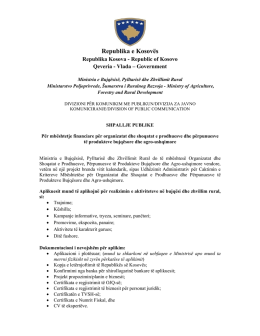 P&euml;r mb&euml;shtetje financiare p&euml;r... - Ministria e Bujq&euml;sis&euml;, Pylltaris&euml;