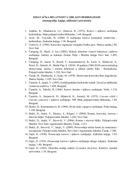 Izdavačka delatnost - herbolo&scaron;ko dru&scaron;tvo srbije