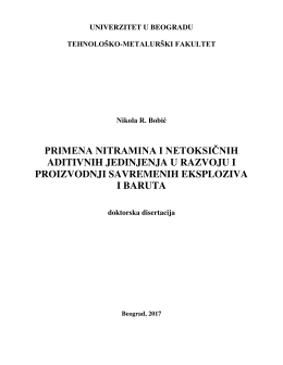 primena nitramina i netoksičnih aditivnih jedinjenja u