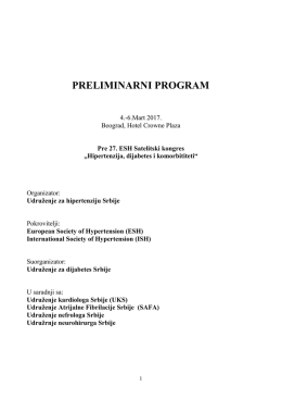 Preliminarni program - Liga za Hipertenziju