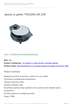 Aparat za galete "FROZZINI SW 258"