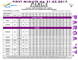 PARGA cenovnik od 49