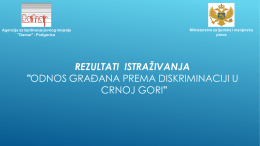 Rezultati istraživanja o diskriminaciji u Crnoj Gori