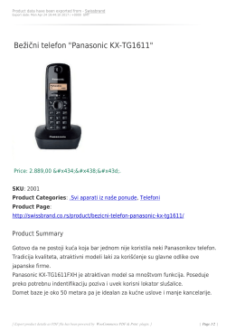 Bežični telefon "Panasonic KX-TG1611"
