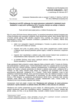 V&scaron;eobecn&yacute; s&uacute;d E&Uacute; vyhlasuje, že nem&aacute; - curia