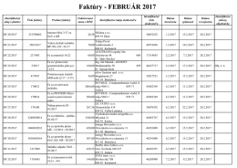 Faktúry - FEBRUÁR 2017