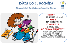 Zápis do 1. ročníka ZŠ