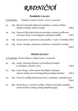 Denn&eacute; menu 27.02.