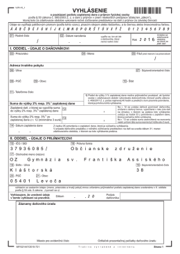 vyhl&aacute;senie - GSFA Levoča