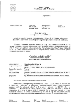 "Parkovisko osobn&yacute;ch vozidiel" v rozsahu st. objektu